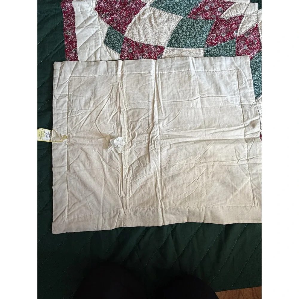C&F Enterprises Quilt Set‎ Full/Queen Starburst Medallion Green Floral w/ Sham